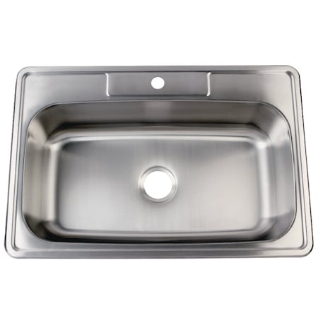 Gourmetier GKTS3322901 33"x22"x9" Self-Rimming Single Bowl Kitchen Sink (1 Hole),  GKTS3322901